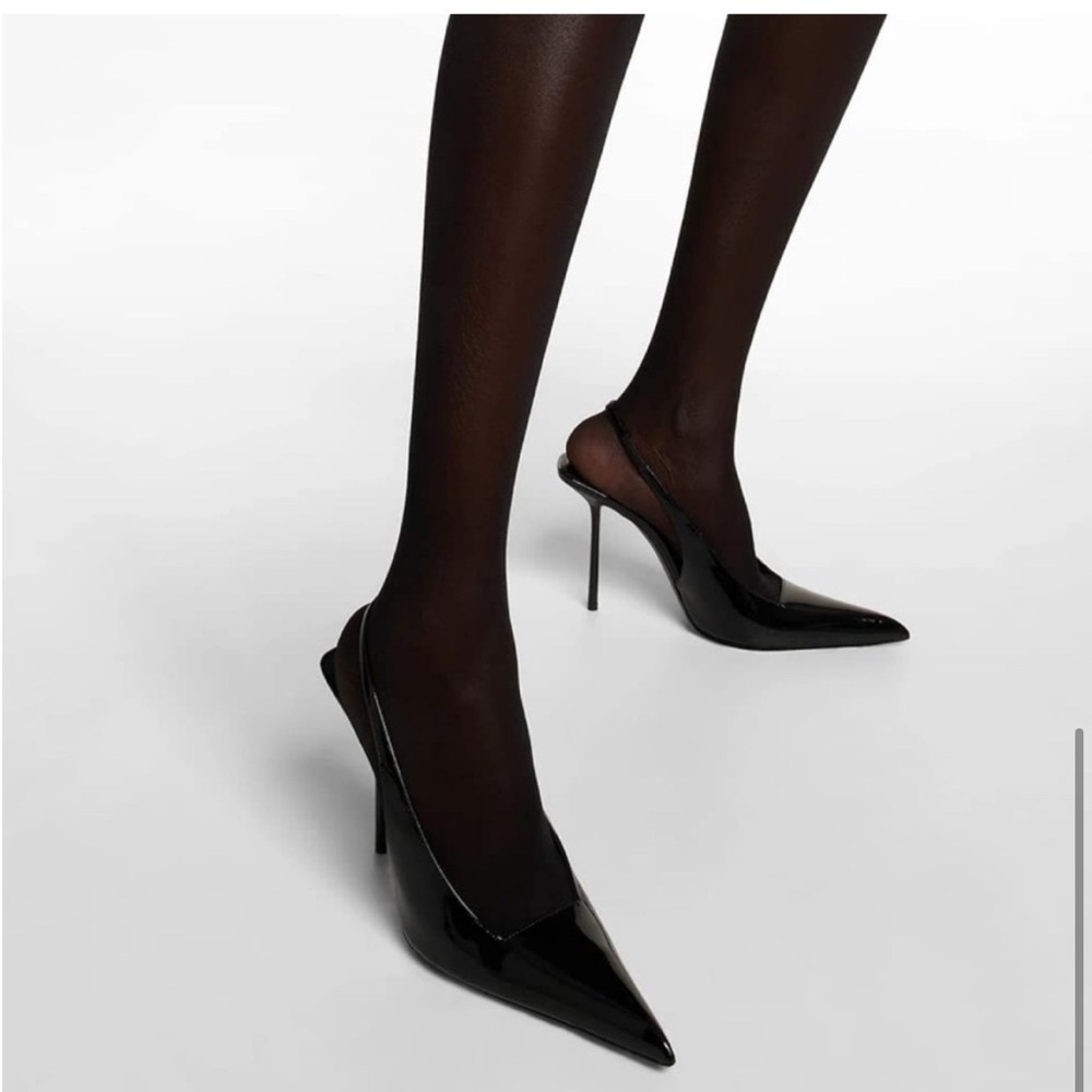 Black slingbacks heels - Picture 3 of 6